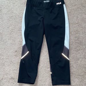 black and white reflector FILA leggings